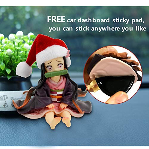 Nezuko Car Dashboard Doll Figurine Cute Car Interior Display Home Office Decoration Ornaments