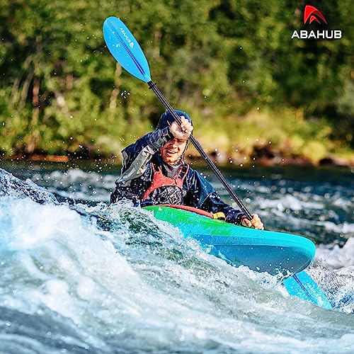 Abahub Kayak Paddle, 220 cm to 240 cm, Adjustable Aluminium Double Oars Kayak Paddle Kayak Paddle Paddle with Paddle Line for Kayak Rowing Boat Canoe Black/White/Blue/Green/Orange/Yellow/Turquoise