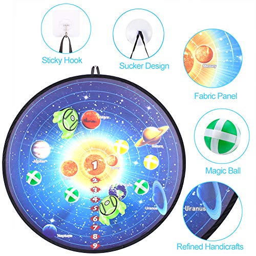 MagicWe Foam Axe Throwing Game Set for Kids and Adult with 2 Foam Axes 6 Hook and Loop Sticky Balls Safe Dart Board Games Toy to Play for Boys and Girls Competition Indoor Outdoor Birthday Party