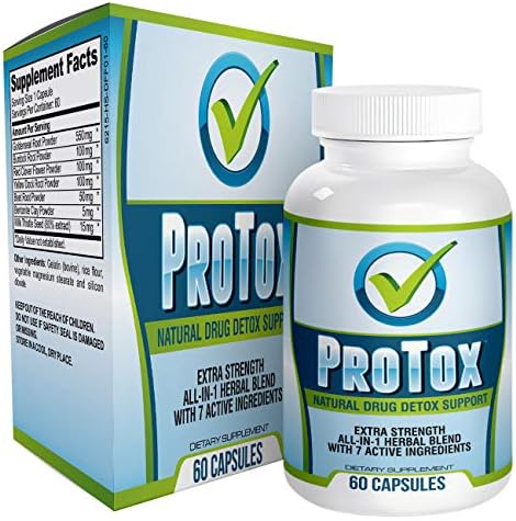 ProTox: Natural Drug Detox Cleanse Support Supplement (2-Week Cycle) - 60 Capsules