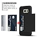 Anuck Galaxy S7 Edge Case, Slidable ID Card Slot Holder Galaxy S7 Edge Wallet Case [Credit Cards Pocket][Hard Shell] Shockproof Armor Rubber Bumper Protective Case Cover for Galaxy S7 Edge - Black