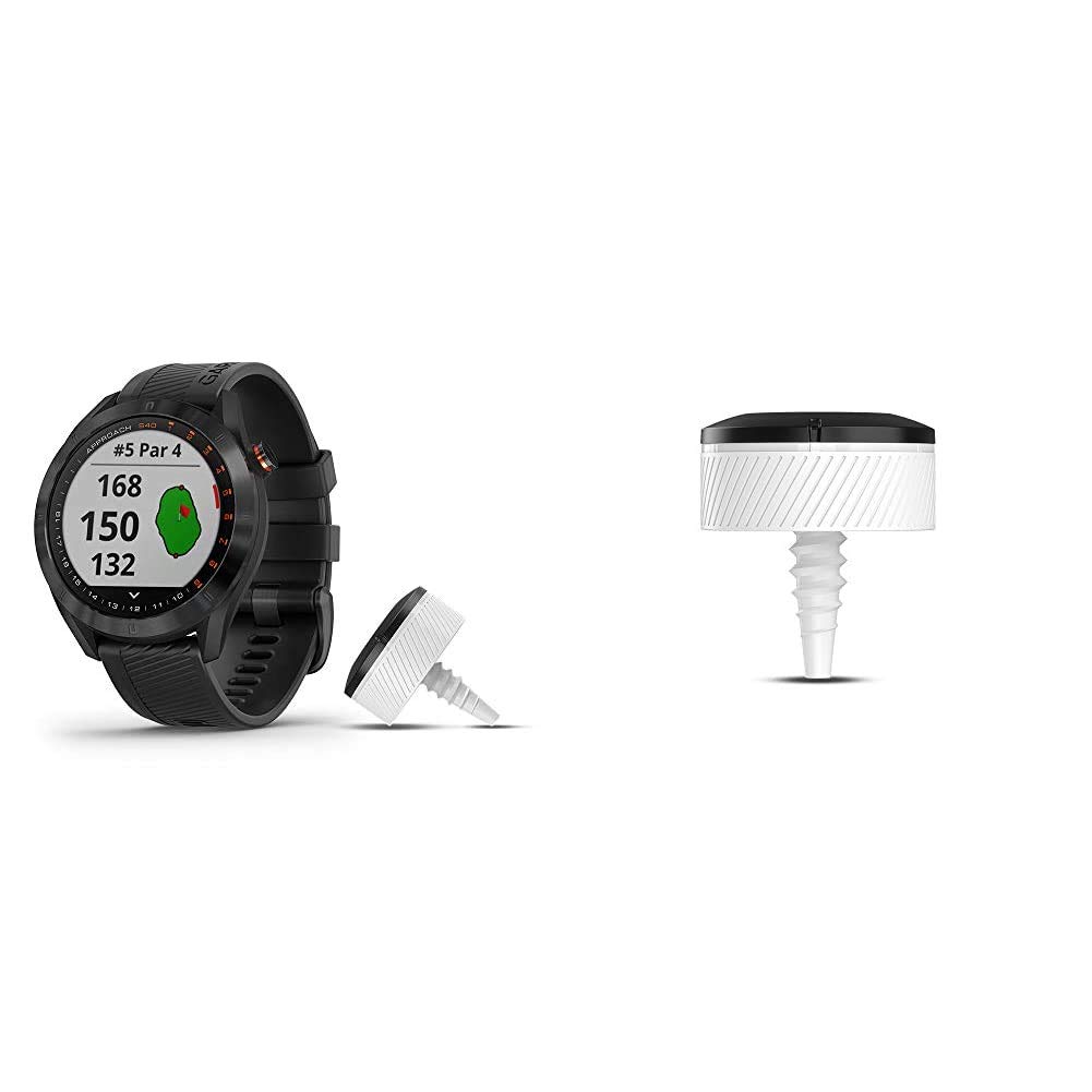 Garmin Approach S40 Bundle, Stylish GPS Golf Smartwatch, Includes Three CT10 Club Trackers, Black & Approach CT10 Starter Kit, Automatic Club Tracking System, 3 Sensors