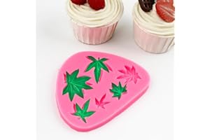 1Pc Weed Leaf Silicone Cake Mold for Cake Decorating, Weed Leaf Fondant Cutter for Chocolate Candy, Sugar Craft Baking Tools(