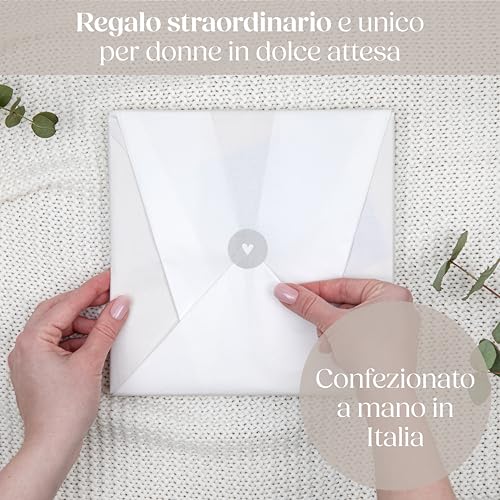 Wellode Pregnancy Diary in Italian with 105 Pages and Stickers – 9 Months of Memories to Keep Forever – Pregnancy Book to Fill in – Precious Gift for Future Mothers (Cream)