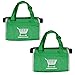 ORICSSON 2 Packs Foldable Nylon Reusable Eco-friendly Shopping Bag for Supermarket Cart, Green