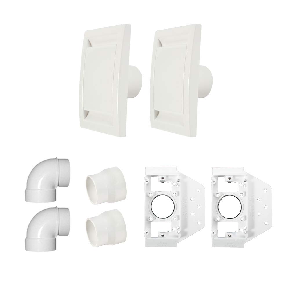 Cen-Tec Systems 2 Inlet Central Vacuum Installation Set Kit, White