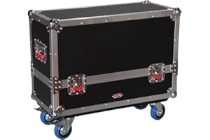 Gator Cases G-TOUR Series ATA Style Road Case for (2) QSC K10 Speaker Cabinets with Cable Storage and Heavy Duty 4" Casters (G-TOUR SPKR-2K10)