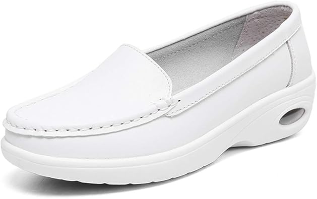 all white leather nursing shoes