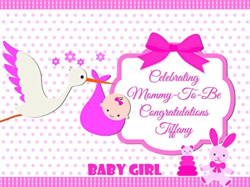 image for speedyorders Custom Stork, Carrying a Baby, Polka Dot Pink or Mint Bab