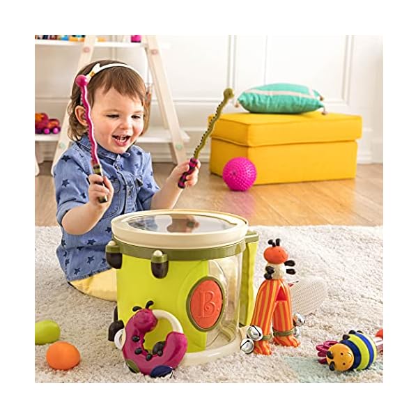B-Toys--Parum-Pum--Toy-Drum-Kit-with-7-Musical-Instruments-for-Kids-18-Months-7-pcs-Multi-colourBX1883C1Z B. Toys – Parum Pum – Toy Drum Kit with 7 Musical Instruments for Kids 18 Months + (7-pcs) ,Multi-colour,BX1883C1Z