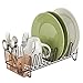 InterDesign Compact Kitchen Dish Drainer Rack for Drying Glasses, Silverware, Bowls, Plates - Amber/Bronze