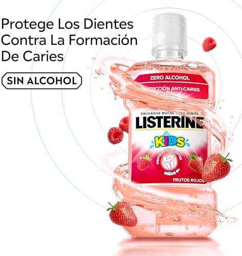 Kids Enjuague Bucal Niños 6+, Sabor Frutos Rojos, 500 ml