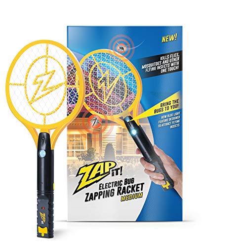 ZAP IT! Bug Zapper Rechargeable Bug Zapper Racket W/ Blue Light
