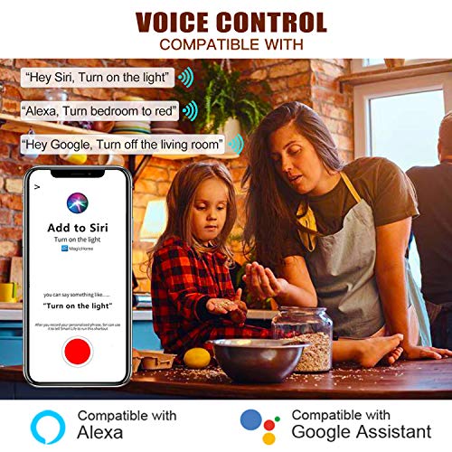MagicLight Smart WiFi Light Bulb, No Hub Required, Dimmable Multicolor A19 E26 7W (60w Equivalent) Smart Bulb, Compatible with Alexa Google Home Siri IFTTT (3 Pack)