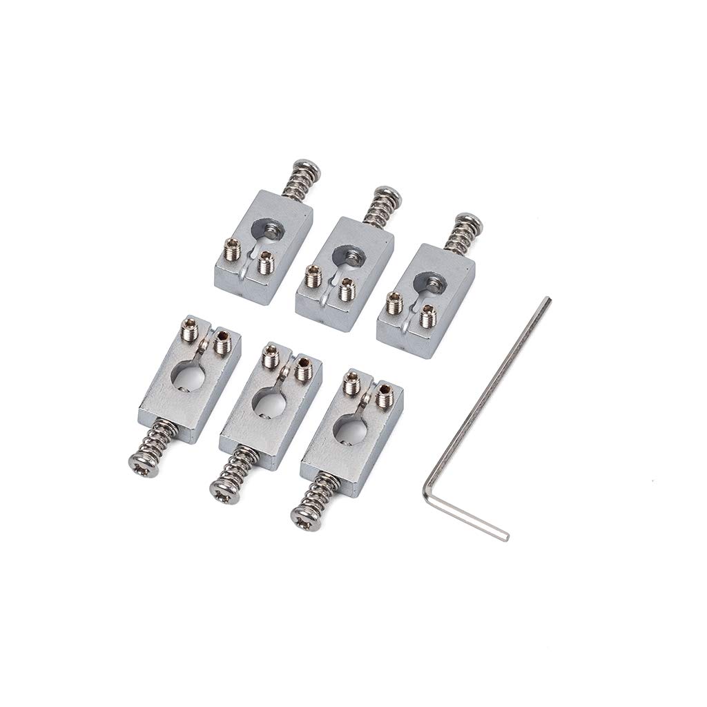 Alnicov 6 PCS For Electric Guitar Bridge Saddles Replacement Tremole Saddles Nickel