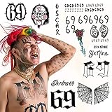 BONUS PACK: Tekashi 6Ix9Ine Temporary Tattoos | Includes FACE, ARM, CHEST and STOMACH tattoos | LIFE-SIZE | Over 30 Tattoos
