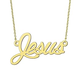 BYBWBL Jesus Name Pendant Necklace 18k Gold Plated