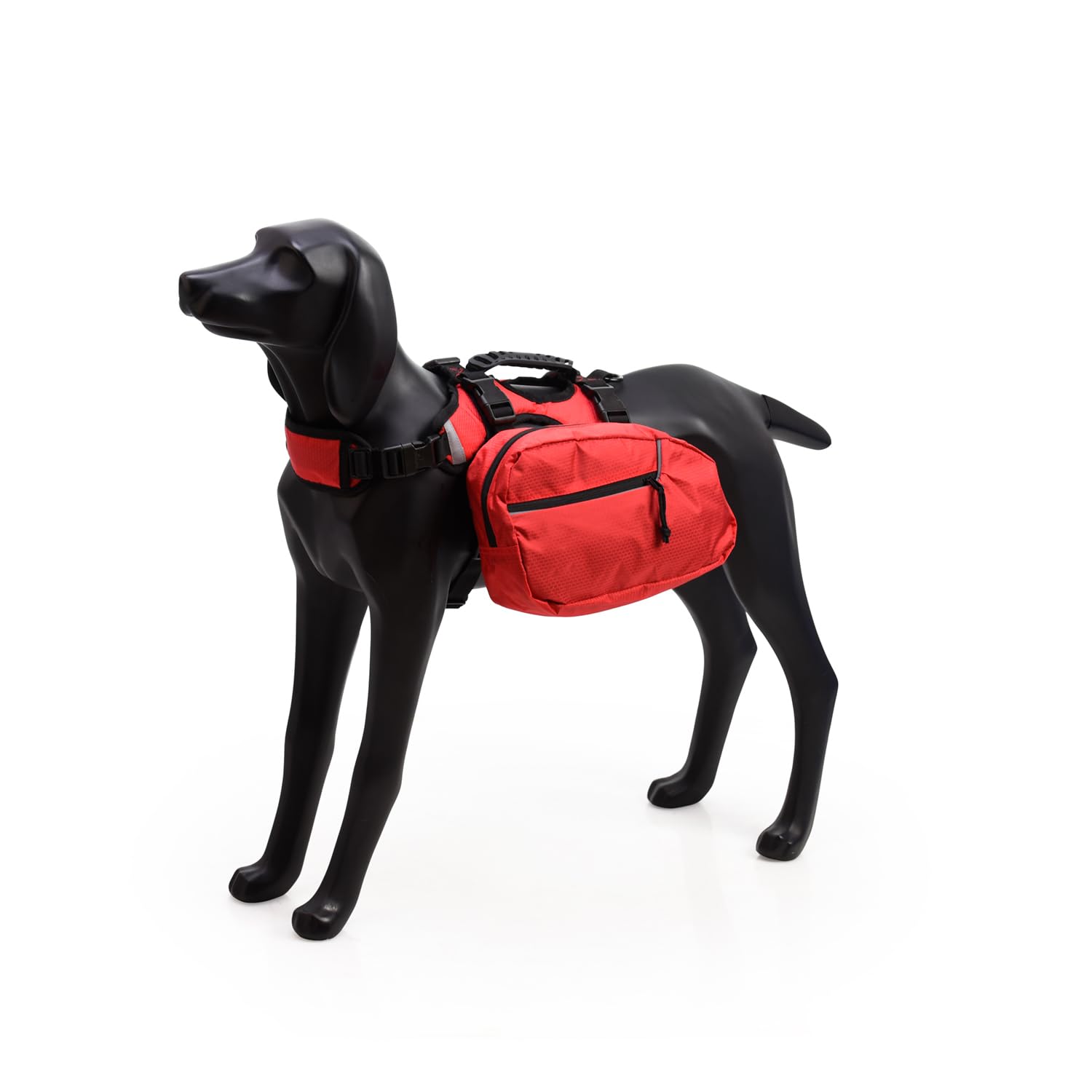 BLACKDOGGY Dogs 2 in 1 Water-repellent Adjustable Expedition Backpack, Harness with Detachable Saddle Bag Pack Rucksack for Medium & Large Dog Hiking Camping Travel (Small, Red)