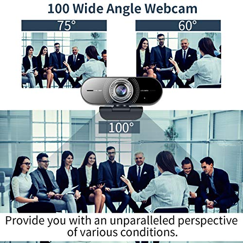 1080P Computer Camera with Microphone - 100°Wide Angle Webcam USB Plug and Play Web Cam for PC Desktop Mac Laptop - Image 3