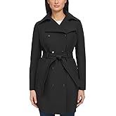Calvin Klein Women's Trench Coat - Mid-Length Jacket with Detachable Hood - Belted Overcoat (Black, XXL)