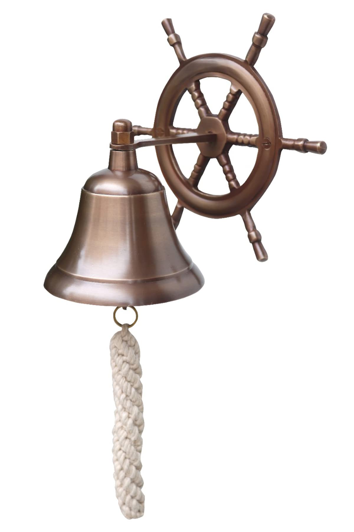 The Metal Magician Solid Brass Antique Bell Hanging Ornament - 4 Inch, Bronze, Vintage, Nautical, Housewarming Occasion