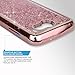 TJS Case for Samsung Galaxy J7 Sky Pro/Galaxy J7 Perx/Galaxy J7 V/Galaxy Halo/Galaxy J7 Prime, [Tempered Glass Screen Protector] Glitter Liquid Chrome Bump Hybrid Shockproof Motion Armor (Pink)