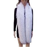 LDFWAY Long Men Women Faux Fur Collar Winter Warm Wrap Stole Scarf Shawl Shrug