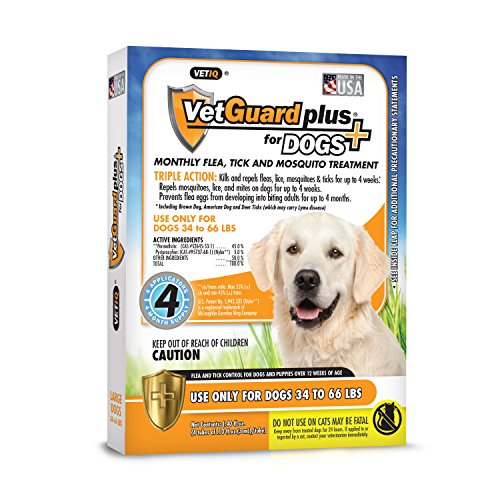 VetGuard Plus Flea & Tick Treatment for Large Dogs, 34-66 lbs, 4 Month Supply VetGuard Plus Flea & Tick Treatment for Large Dogs, 34-66 lbs, 4 Month Supply