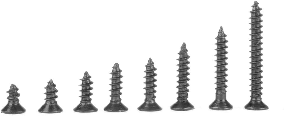 800 Pieces M2 Self Tapping Screws Black Carbon Steel Countersunk Flat Head Cross Drive Fastener Assortment Kit for Electronics - Image 3