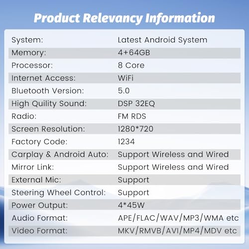 Hikity 4G 64G 8Cores Android 15 Car Radio for Ford Focus Mk2 Mk3 Exi MT 2 3 2004-2011 Carplay Wireless Android Auto 9'' Radio with GPS Bluetooth WiFi RDS DSP 3 Shared Screen SWC Backup Camera
