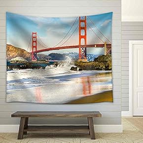 Golden Gate Bridge, San Francisco, California, USA. - Fabric Wall Tapestry Home Decor - 51x60 inches