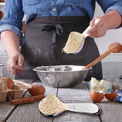 KONUNUS 3 Piece Stainless Steel Coffee Scoops Short Handle Scoop Coffee Scoop Tablespoon