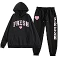 ZOMTOON Sturniolo Triplets Merch Fresh Love Unisex Suit Women Men Pullover Big Size Two Piece Long Pants Set (Black,Women-M)