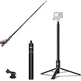 ULANZI TT52 59in Invisible Selfie Stick Tripod, Extendable Pole Selfie Stick Handle Grip Compatible with DJI OSMO 360/OSMO Pocket 3/Insta 360 x5 x4 x3 Xtra w Adapter for G-O P-RO Hero 13 12 11 10 9 8