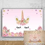 OFILA Unicorn Backdrop 5x3ft Unicorn Birthday Party Decoration Unicorn Themed Baby Shower Children Room Wallpaper Kids Party Photos Cake Background Dessert Table Background Unicorn Events Shoots Props
