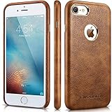 iPhone 8 Leather Case - iPhone 8 Case for Leather - Premium PU Leather Case Best Vintage Cellphone Protective Back Cover – Luxury Ultra Slim Thin Fit Phone Faux Leather Case for Apple iPhone 8 Brown