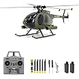 GoolRC C189 RC Helicopter, 4CH Remote Control Helicopter, 1:28 2.4GHz MD500 RC Aircraft with 6-Axis Gyro, Brushless Motors, One Key Take Off/Landing for Adults, 2 Batteries (Green)