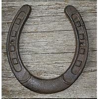 JumpingLight Cast Iron Lucky Horseshoe Rustic Ranch Western Home Decor 5 1/2 x 6.5 in Texas Cast Iron Decor for Vintage Industrial Home Accessory Decorative Gift