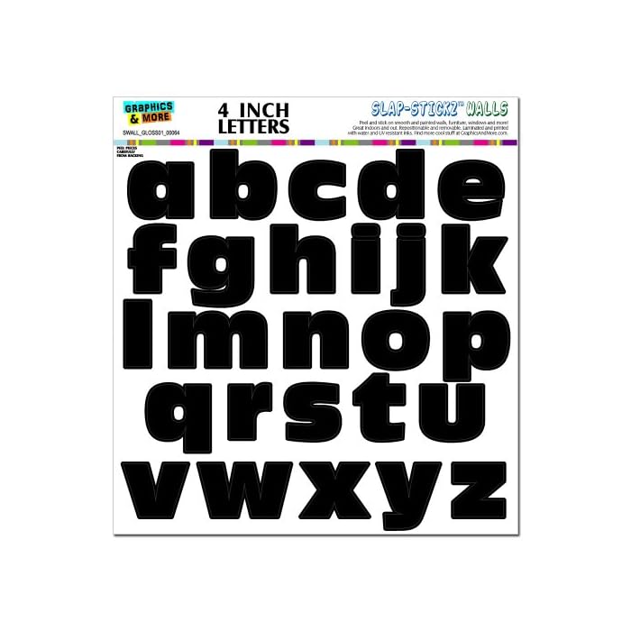 Buy Alphabet Letters Lowercase Black SLAPSTICKZ(TM) WALLS Peel and