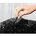 YJ.GWL Oval Bedside Rugs for Bedroom, Fluffy Black Rugs for Living Room, Aesthetic Dorm Apartment Rug Decor, Nursery Kids Room Fuzzy Cute Carpet, 2.6' X 5.3' Black