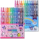 12 Count Cute Characters Colored Pencils Twistable Crayons with Name Labels (1 Pack of Blue or Pink Package will be randomly sent)
