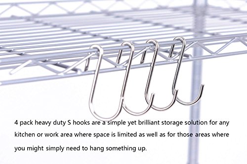 JS HANGER Wire Shelving Unit, 5-Tier Rolling Storage Shelf 29''W X 14''D X 61''H, Silver - Thumbnail 4