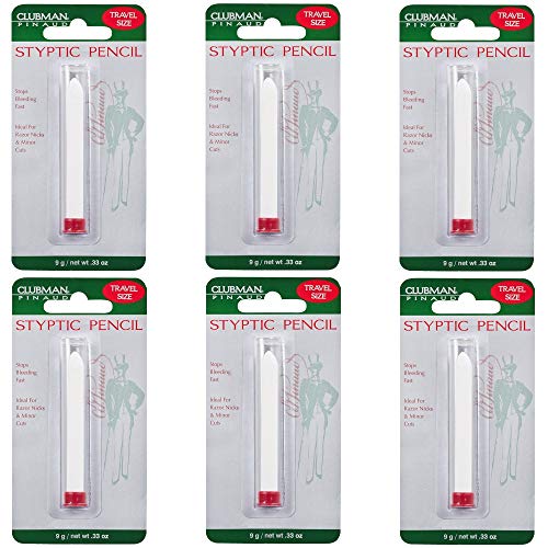 Clubman Barber Men Pinaud Styptic Pencil Travel Size .33 oz BB-812000 (6 Pack)