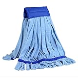 Large Microfiber Tube Mop (18 oz.) | Commercial Wet Mop Head Replacement | Dries 3X Faster Than Cotton String Mops | Machine Washable (Blue)