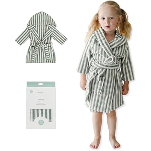 snuggle me Organic Premium Toddler Bathrobe, 2-4 Years | 100% Organic Terry Cotton Toddler Robe Boys & Girls, Machine Washabl