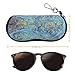 Fintie Glasses Case with Carabiner Hook, Ultra Light Portable Anti-scratch Travel Bag Dust-proof Neoprene Zipper Eyeglasses Sleeve Pouch, Shades of Blue
