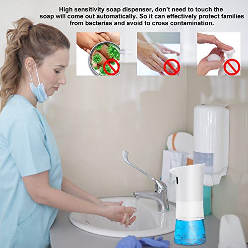 FamBrow Automatic Soap Dispenser, 500ml Touchless Alcohol Sprayer Dispenser, Automatic Hand Sanitizer Dispenser with Infrared Motion Sensor Suitable for Home Hospital School Office Hotel (White)
