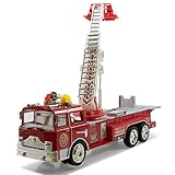 Kidsthrill Bump and Go Electric Rescue Fire Engine Ladder Truck – Kids Action Toy with Lights and Sounds