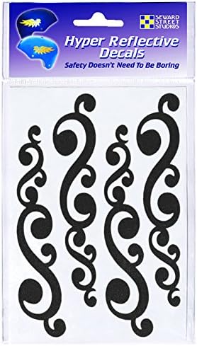 Reflective Decals Vintage Swirls Set โ Retro Style Safety Sticker Kit โ Vintage Ornament Reflector Stickers