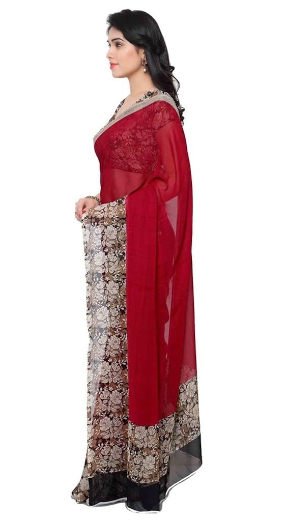 vaamsi chiffon saree with blouse piece